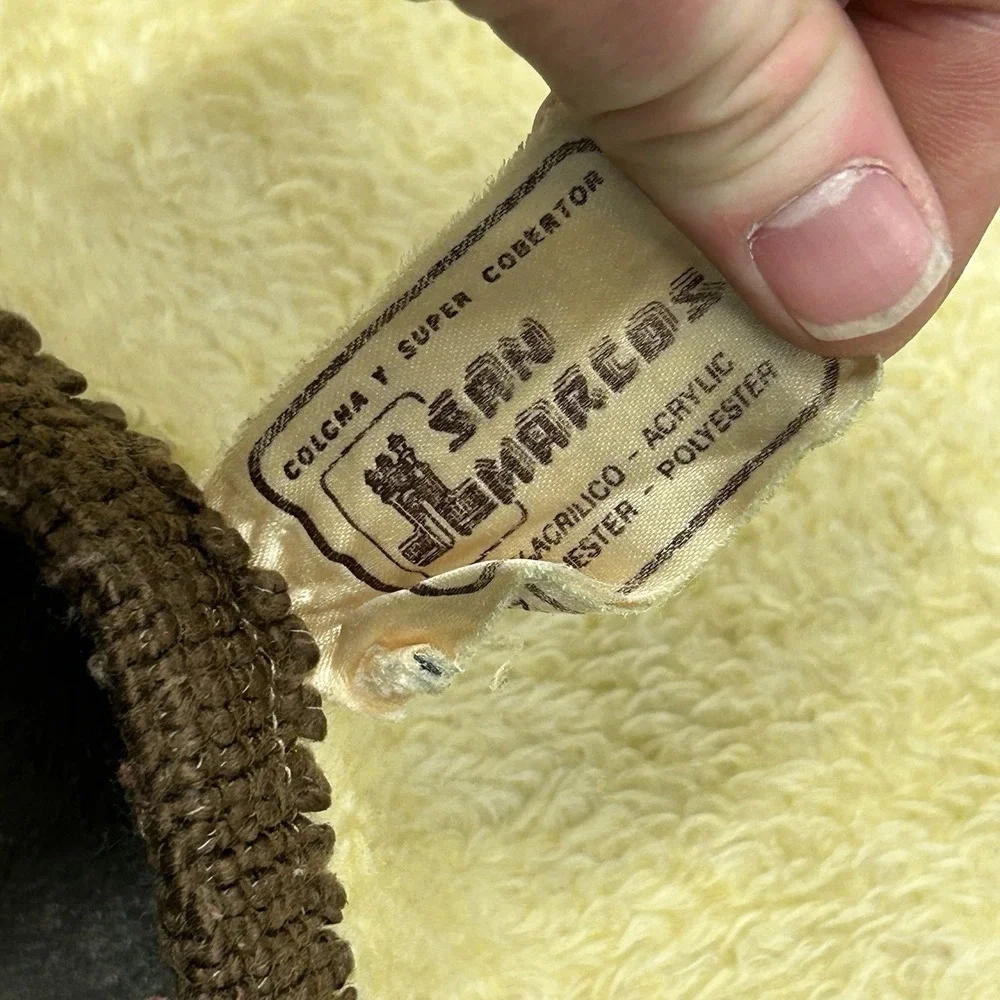 Vintage San Marcos Blanket Bald Eagle Perched Reversible Brown W:71 L:91